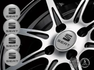Seat Pegatina de Cúpula Estilo Logos de Rueda Premium